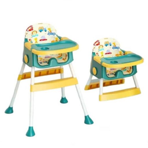 Silla Comedor Bebé Plegable Estampado Verde